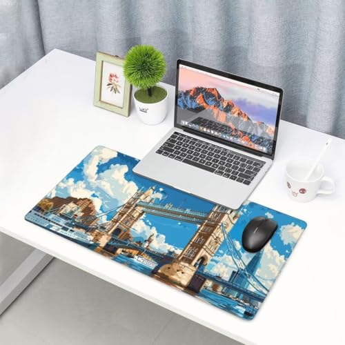 Blau Mauspad Landschaft Mauspad XXL 1200 x 600 mm, Schreibtischunterlage Wasserdicht Mousepad mit Anti-Rutsch Basis Desk Mat, Verbessert Präzision Und Geschwindigkeit, für PC, Laptop, Geschenk yw77 von Donpeer