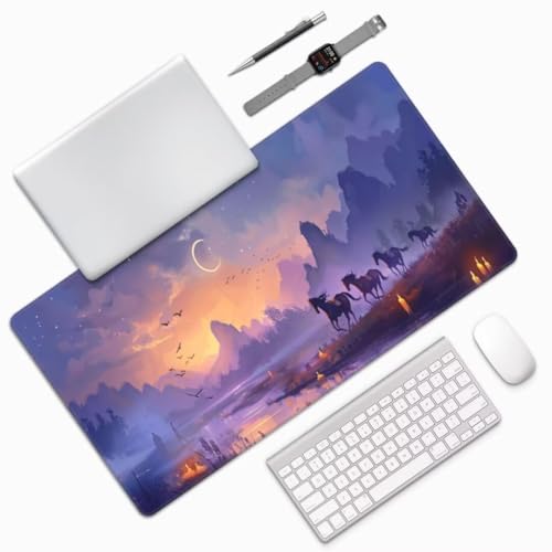 Fantasie Mauspad Landschaft Mauspad XXL 1600x800 mm, Schreibtischunterlage Wasserdicht Mousepad mit Anti-Rutsch Basis Desk Mat, Verbessert Präzision Und Geschwindigkeit, für PC, Laptop, Geschenk yw478 von Donpeer