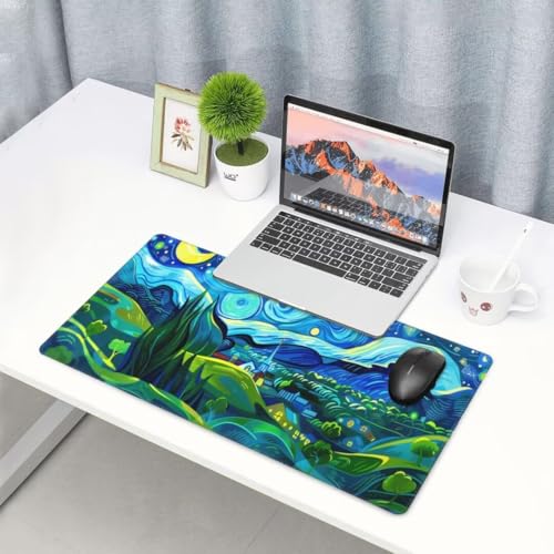 Grün Mauspad Blau Mauspad XXL 600x300 mm, Schreibtischunterlage Wasserdicht Mousepad mit Anti-Rutsch Basis Desk Mat, Gaming Mouse Pad Verbessert Präzision Und Geschwindigkeit, für PC, Geschenk yw103 von Donpeer