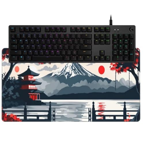 Japanische Landschaft Mauspad Grau Mauspad XXL 600x300 mm, Schreibtischunterlage Wasserdicht Mousepad mit Anti-Rutsch Basis Desk Mat, Verbessert Präzision Und Geschwindigkeit, für PC, Geschenk yw26 von Donpeer