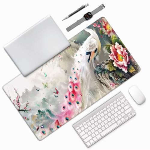 Pfau Mauspad Tier Mauspad XXL 1200x600 mm, Schreibtischunterlage Wasserdicht Mousepad mit Anti-Rutsch Basis Desk Mat, Gaming Mouse Pad Verbessert Präzision Und Geschwindigkeit, für PC, Laptop yw328 von Donpeer