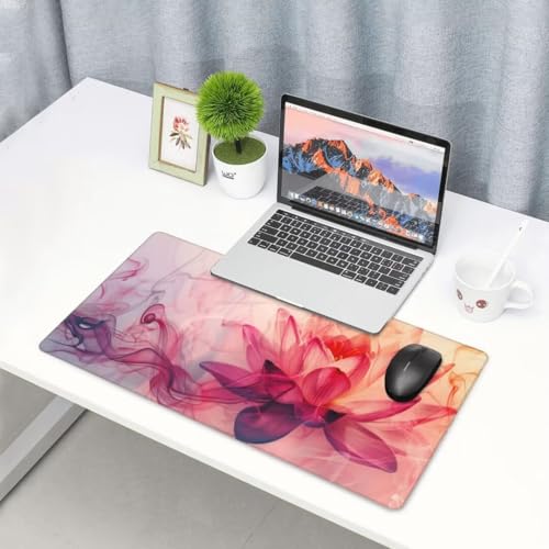 Rosa Mauspad Blume Mauspad XXL 700x400 mm, Schreibtischunterlage Wasserdicht Mousepad mit Anti-Rutsch Basis Desk Mat, Gaming Mouse Pad Verbessert Präzision Und Geschwindigkeit, für PC, Geschenk yw79 von Donpeer