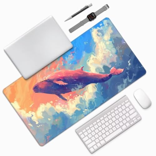 Rosa Mauspad Delphin Mauspad XXL 1200x600 mm, Schreibtischunterlage Wasserdicht Mousepad mit Anti-Rutsch Basis Desk Mat, Gaming Mouse Pad Verbessert Präzision Und Geschwindigkeit, für PC, Laptop yw750 von Donpeer