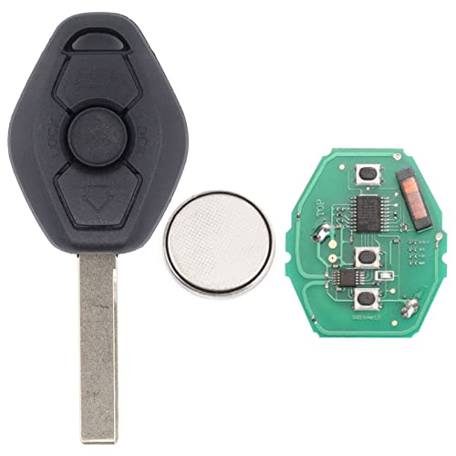 Schlüssel Funk Fernbedienung Autoschlüssel 3 Tasten Sender Sendeeinheit 868Mhz ID46 PCF7942 Chip mit elektronische Karte Transponder Gehäuse Fräsen Batterie für 5er E60 6er E63 E64 X5 E53 Z4 E85 von Doo Engy