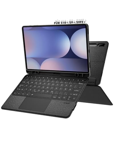 Doohoeek Tastatur mit Hülle für Samsung Galaxy Tab S10+/S9+/S9FE+ 12,4 Zoll, Bluetooth Keyboard Case für Samsung Tablet S10 Plus 2024, QWERTZ Deutsches Layout mit Trackpad, Schwarz Doohoeek Tastatur mit Hülle für Samsung Galaxy Tab S10+/S9+/S9FE+ 12,4 Zoll, Bluetooth Keyboard Case für Samsung Tablet S10 Plus 2024, QWERTZ Deutsches Layout mit Trackpad, Schwarz von Doohoeek