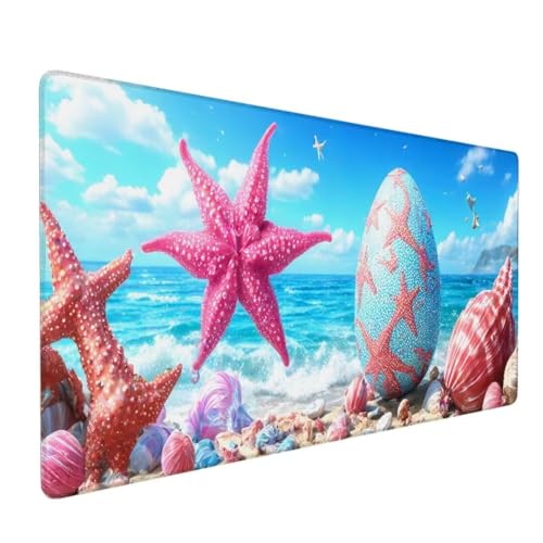 Mauspad XXL, Mauspad Blume Mauspad Groß Schreibtischunterlage, Mauspad Gaming Strand, WassXerdicht Mouse Pad, Genähte Kanten Mit Anti-Rutsch-Gummiboden für Home Office, Geschenke 1200x400x3mm DY-682 von Doontiny