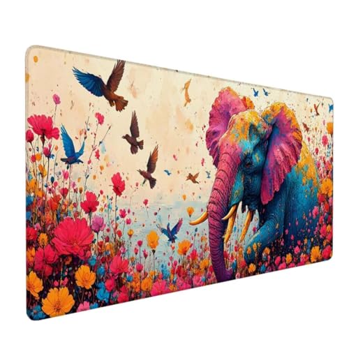 Mauspad XXL, Mauspad Elefant Mauspad Groß Schreibtischunterlage, Mauspad Gaming Farbe, WassXerdicht Mouse Pad, Genähte Kanten Mit Anti-Rutsch-Gummiboden für Home Office, Geschenke 1000x500x3mm DY-332 von Doontiny