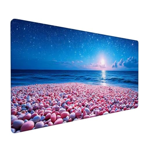 Mauspad XXL, Mauspad Meer Mauspad Groß Schreibtischunterlage, Mauspad Gaming Mond, WassXerdicht Mouse Pad, Genähte Kanten Mit Anti-Rutsch-Gummiboden für Home Office, Geschenke 1200x600x3mm DY-546 von Doontiny