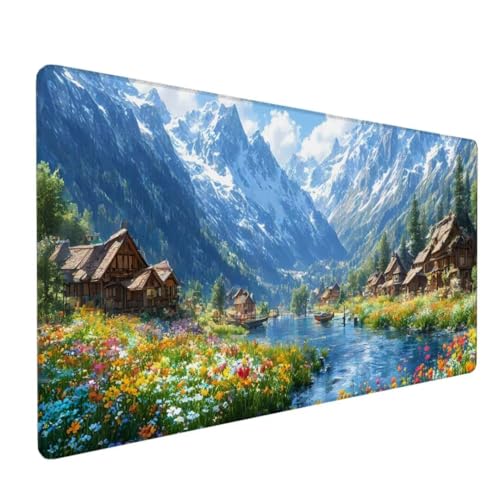 Mauspad XXL, Mauspad See Mauspad Groß Schreibtischunterlage, Mauspad Gaming Berg, WassXerdicht Mouse Pad, Genähte Kanten Mit Anti-Rutsch-Gummiboden Home Office Geschenke für Männer 1000x500x3mm DY-340 von Doontiny