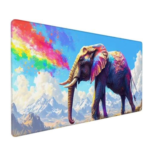 Mauspad XXL, Mauspad Tier Mauspad Groß Schreibtischunterlage, Mauspad Gaming Elefant, WassXerdicht Mouse Pad, Genähte Kanten Mit Anti-Rutsch-Gummiboden für Home Office, Geschenke 1200x600x3mm DY-686 von Doontiny