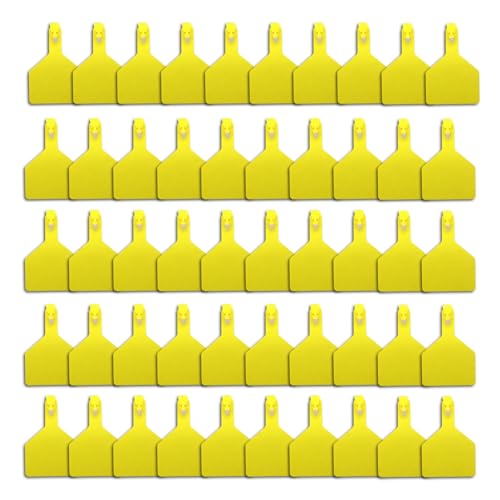 50 Stück Rinderohrmarken, 3 x 4 Zoll, wetterbeständiges TPU, große, dicke Kuhohrmarken für Ziegen, Schafe, Rinder, Kälber, Nutztiere, Schafohrmarken, Ohrmarken, Ziegenohrmarken 50 Stück Rinderohrmarken, 3 x 4 Zoll, wetterbeständiges TPU, große, dicke Kuhohrmarken für Ziegen, Schafe, Rinder, Kälber, Nutztiere, Schafohrmarken, Ohrmarken, Ziegenohrmarken von Dorccsi
