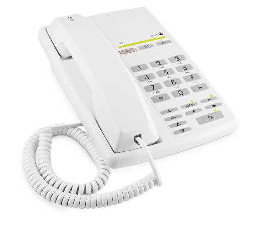 Doro AUB 200h Hoteltelefon-Kliniktelefon (Hörgeräte-kompatibel, ergonomisches Design) weiß von Doro