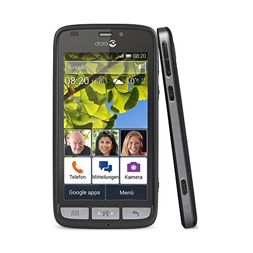 Doro Liberto 820 3G Smartphone (11,4 cm (4,5 Zoll) Touchscreen, 8 Megapixel Kamera, 1 GB RAM, GPS, Bluetooth 4.0, WiFi, Android 4.4) mit Experience Benutzeroberfläche schwarz von Doro