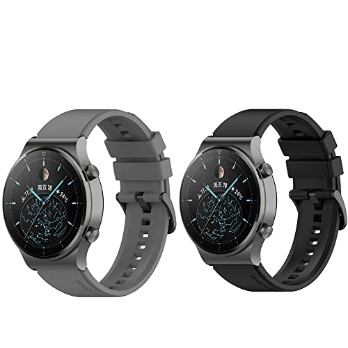 Dotoen Armband für Huawei Watch GT2 Pro,Armbänder und Silikon-Ersatzkompatibel mit Huawei Watch GT2 Pro/Huawei Watch GT2 Pro 46mm/Watch GT 46mm/Galaxy Watch 3 45mm (Schwarz+Grau) von Dotoen