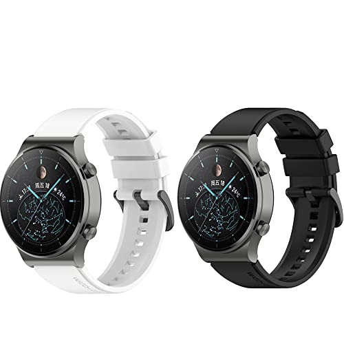 Dotoen Armband für Huawei Watch GT2 Pro,Armbänder und Silikon-Ersatzkompatibel mit Huawei Watch GT2 Pro/Huawei Watch GT2 Pro 46mm/Watch GT 46mm/Galaxy Watch 3 45mm (Schwarz+Weiß) von Dotoen