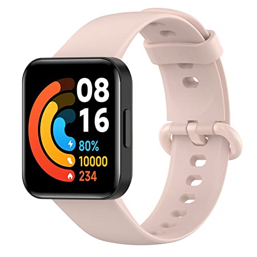 Dotoen Armband kompatibel mit Xiaomi Watch Lite 2 / Red MI Watch Lite 2, Silikon-Sportuhrenarmband, Mehrere Farben (Hell-Pink) von Dotoen