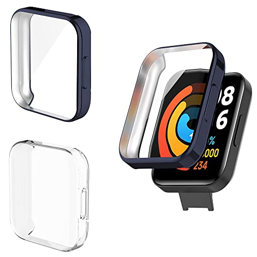 Dotoen Displayschutzfolie Kompatibel Mit Xiaomi Mi Watch 2 Lite, Weiche TPU-Schutzhülle für Xiaomi Mi Watch 2 Lite (Mitternachtsblau&transparent) von Dotoen