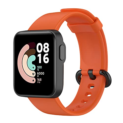 Dotoen Für Xiaomi Watch Lite Armband, Verstellbares Silikon-Ersatzband mit Metalleimer-Zubehör (Orange) von Dotoen