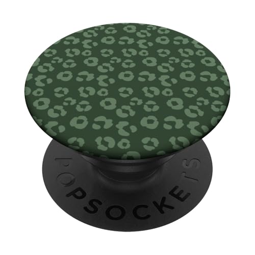 Grüner Leopardenmuster, niedlich, mädchenhaft, trendig, ästhetischer Gepard PopSockets mit austauschbarem PopGrip von Dotted Animal Print Pattern