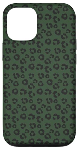 Hülle für iPhone 15 Pro Grün-schwarzer Leopardenmuster, niedlich, mädchenhaft, trendig, ästhetisch von Dotted Animal Print Pattern