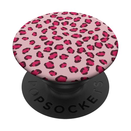 Leoparden-Rosa, Geparden-Druck, niedlich, mädchenhaft, trendig, ästhetisch PopSockets mit austauschbarem PopGrip von Dotted Animal Print Pattern