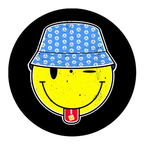 Bucket Head DJ Slipmat - Miley Acid Face Rave EDM Acid House Music Techno Vinyl von Double Good Garments