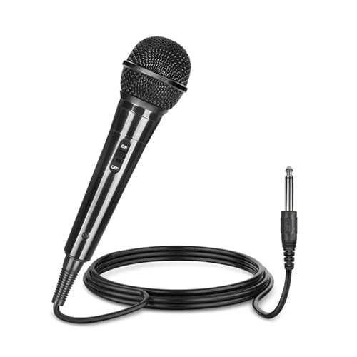 Dynamisches Mikrofon Karaoke Mikrofon Professional Mikrofon Handheld Mikrofon mit Nierencharakteristik mit 3 m Kabel 6,5 mm Klinke Gesangsmikrofon für Verstärker PA System Karaoke Party Meeting von Doukesh