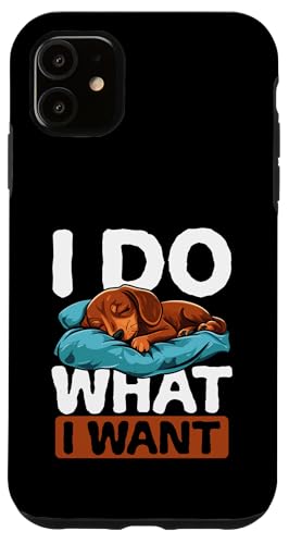 Hülle für iPhone 11 Lustiger Dackel schlafend faul hartnäckig Wurst Hund Doxie von Doxie Dachshund Co