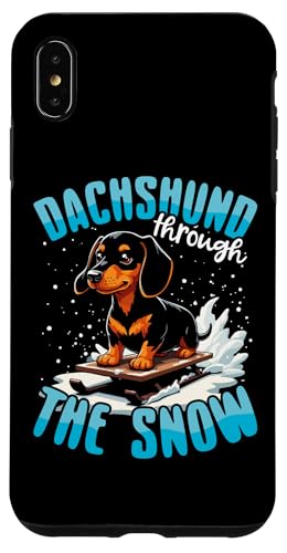 Hülle für iPhone XS Max Dackel durch den Schnee Winter Wiener Hund Weihnachten von Doxie Dachshund Co