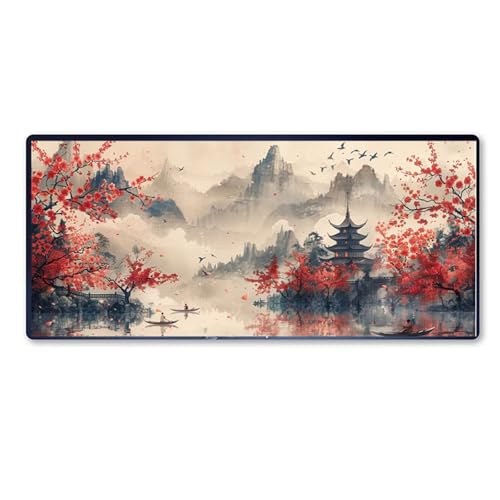 Chinesen Mauspad XXL 900 X 400 X 3mm, Groß Gaming Mauspad Berge Design Vernähte Kanten, Wetterfest Anti Rutsch Mousepad PC Laptop verbessert Präzision und Geschwindigkeit für Home Office, Geschenke Chinesen Mauspad XXL 900 X 400 X 3mm, Groß Gaming Mauspad Berge Design Vernähte Kanten, Wetterfest Anti Rutsch Mousepad PC Laptop verbessert Präzision und Geschwindigkeit für Home Office, Geschenke von Dozsconz