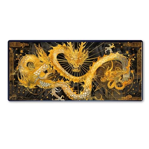 Drachen Mauspad XXL 800 X 300 X 3mm, Groß Gaming Mauspad Tier Design Vernähte Kanten, Wetterfest Anti Rutsch Mousepad PC Laptop verbessert Präzision und Geschwindigkeit für Home Office, Geschenke von Dozsconz