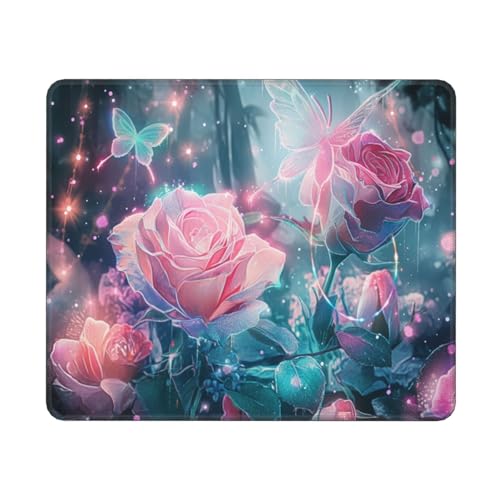 Gaming Mauspad Blume Mauspad XXL 280x200mm XXL Mousepad Schmetterling Mauspad Gaming Zubehör mit Anti Rutsch Basis Mouse Pad Wasserdicht und Langlebig für Maus und Tastatur, Home Decor, Geschenk von Dozsconz