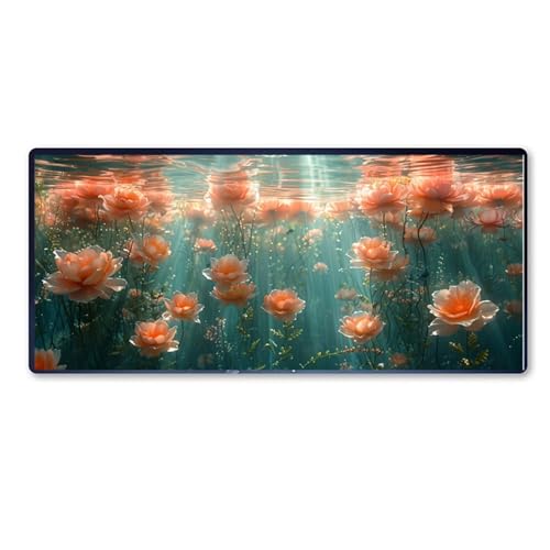 Gaming Mauspad Blume Motiv, See Mousepad XXL 900x400 x 3mm, Wetterfest Anti Rutsch Schreibtisch Mouse Pad verbessert Präzision und Geschwindigkeit, Gaming Zubehör für Home Zimmer Deko Aesthetic Gaming Mauspad Blume Motiv, See Mousepad XXL 900x400 x 3mm, Wetterfest Anti Rutsch Schreibtisch Mouse Pad verbessert Präzision und Geschwindigkeit, Gaming Zubehör für Home Zimmer Deko Aesthetic von Dozsconz