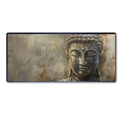 Gaming Mauspad Buddha-Figur Mauspad XXL 800 x 300 x 3 mm XXL Mousepad Zen Mauspad Gaming Zubehör mit Anti Rutsch Basis Mouse Pad Wasserdicht und Langlebig für Maus und Tastatur, Home Decor, Geschenk von Dozsconz