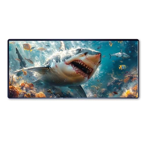 Gaming Mauspad Hai Mauspad XXL 1000 x 500 x 3 mm XXL Mousepad Die Unterwasserwelt Mauspad Gaming Zubehör mit Anti Rutsch Basis Mouse Pad Wasserdicht und Langlebig für Maus und Tastatur, Home Decor Gaming Mauspad Hai Mauspad XXL 1000 x 500 x 3 mm XXL Mousepad Die Unterwasserwelt Mauspad Gaming Zubehör mit Anti Rutsch Basis Mouse Pad Wasserdicht und Langlebig für Maus und Tastatur, Home Decor von Dozsconz