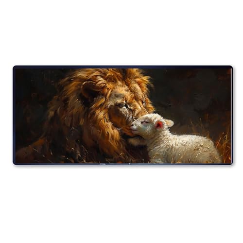 Gaming Mauspad Löwe Mauspad XXL 900 x 400 x 3 mm XXL Mousepad Schaf Mauspad Gaming Zubehör mit Anti Rutsch Basis Mouse Pad Wasserdicht und Langlebig für Maus und Tastatur, Home Decor, Kinder Geschenk Gaming Mauspad Löwe Mauspad XXL 900 x 400 x 3 mm XXL Mousepad Schaf Mauspad Gaming Zubehör mit Anti Rutsch Basis Mouse Pad Wasserdicht und Langlebig für Maus und Tastatur, Home Decor, Kinder Geschenk von Dozsconz