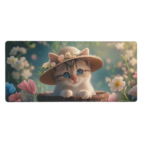 Gaming Mauspad Schneeszene Motiv, Wald Mousepad XXL 800 x 300 x 3 mm, Wetterfest Anti-Rutsch Schreibtisch Mouse Pad verbessert Präzision und Geschwindigkeit, Gaming Zubehör für Home Zimmer Deko von Dozsconz