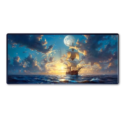 Gaming Mauspad Segelboot Mauspad XXL 1000 x 500 x 3 mm XXL Mousepad Mond Mauspad Gaming Zubehör mit Anti Rutsch Basis Mouse Pad Wasserdicht und Langlebig für Maus und Tastatur, Home Decor, Geschenk Gaming Mauspad Segelboot Mauspad XXL 1000 x 500 x 3 mm XXL Mousepad Mond Mauspad Gaming Zubehör mit Anti Rutsch Basis Mouse Pad Wasserdicht und Langlebig für Maus und Tastatur, Home Decor, Geschenk von Dozsconz