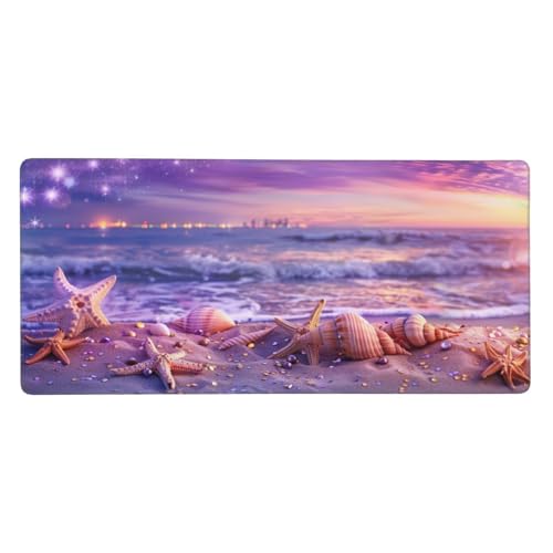 Gaming Mauspad Strand Motiv, Liebe Mousepad XXL 900 x 400 x 3 mm, Wetterfest Anti-Rutsch Schreibtisch Mouse Pad verbessert Präzision und Geschwindigkeit, Gaming Zubehör Mauspad für Home Zimmer Deko von Dozsconz