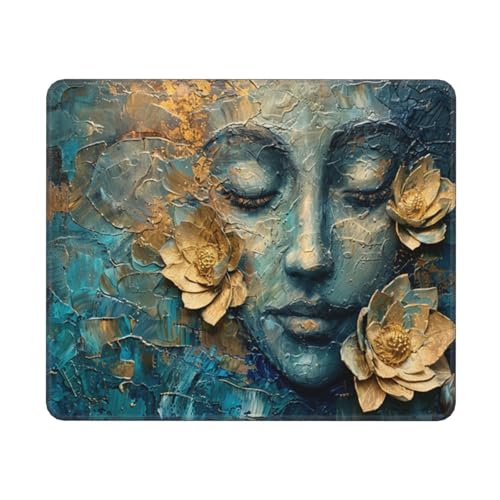 Gaming Mauspad Zen Mauspad XXL 280x200mm XXL Mousepad Lotus Mauspad Gaming Zubehör mit Anti Rutsch Basis Mouse Pad Wasserdicht und Langlebig für Maus und Tastatur, Home Decor, Geschenk für Frauen von Dozsconz