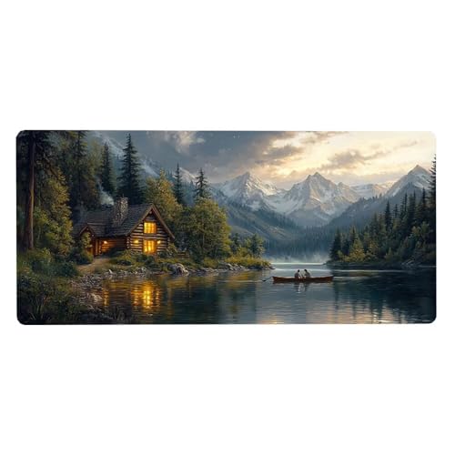 Gaming Mousepad Gebirge Mauspad XXL 1600X800X3MM Großes Mouse Pad Baum Schreibtischunterlage mit rutschfeste Gummibasis, Maus Pad Wasserdicht Anti-Rutsch Schreibtisch Zubehör Für Home Office, Laptop von Dozsconz