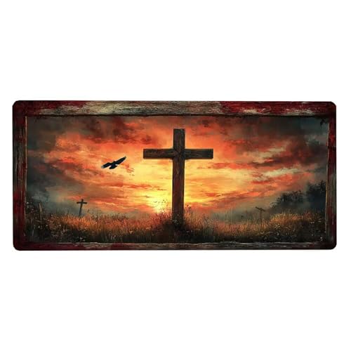 Gaming Mousepad kreuzen Mauspad XXL 1200X600X3MM Großes Mouse Pad Vogel Schreibtischunterlage mit rutschfeste Gummibasis, Maus Pad Wasserdicht Anti-Rutsch Schreibtisch Zubehör Für Home Office, Laptop von Dozsconz