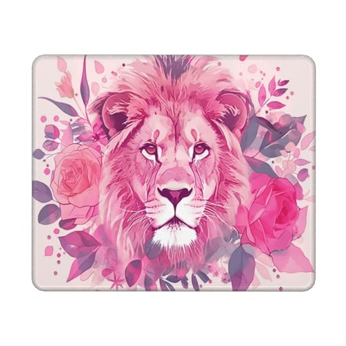 Löwe Mauspad XXL 350x250x3mm, Gamer Gaming Mauspad Blume Design Vernähte mit Kanten, Wetterfest Anti Rutsch Mousepad PC Laptop verbessert Präzision und Geschwindigkeit für Home Office Deko, Gifts von Dozsconz