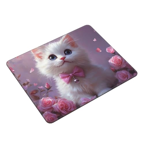 Schreibtischunterlage Blume Motiv, Katze Mousepad XXL 280x200x3mm, Wetterfest Anti-Rutsch Schreibtisch Mouse Pad verbessert Präzision und Geschwindigkeit, Gaming Zubehör für Home Zimmer Deko, Gifts von Dozsconz