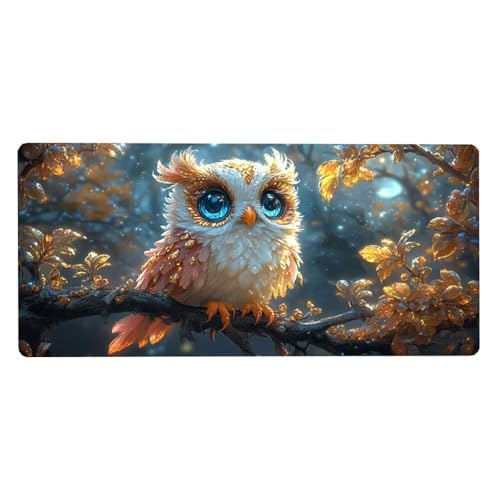 Schreibtischunterlage Sonnenblume Mousepad Baum Mousepad XXL 700X300X3MM, Mouse Pad Wasserdicht Gummibasis, Desk Mat mit Vernähte Kanten Verbessert Präzision und Geschwindigkeit für Tastatur und Maus von Dozsconz