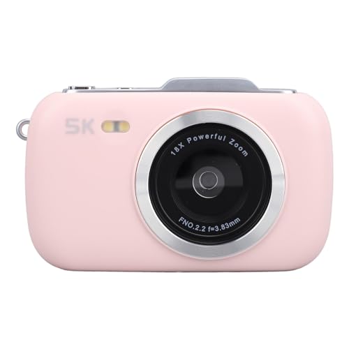 5K Digitalkamera für Fotografie, 18 facher Digitalzoom Video Camcorder mit 2,8 Zoll IPS Bildschirm, Tragbare 80 MP Kompaktkamera, Wiederaufladbar für Reisen (PINK) von Dpofirs