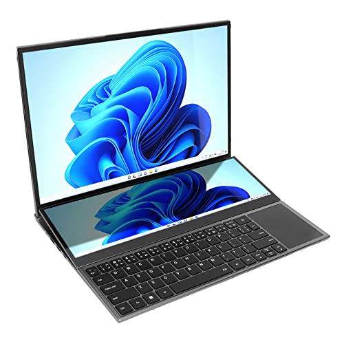 Dpofirs 2 in 1 Touchscreen Laptop, 16 Zoll Dual Screen Laptop für Windows 11 für I7 Prozessor 16 GB 1 TB Unterstützung für Zwei Grafikkarten, Gaming Laptop, Touch Display für von Dpofirs