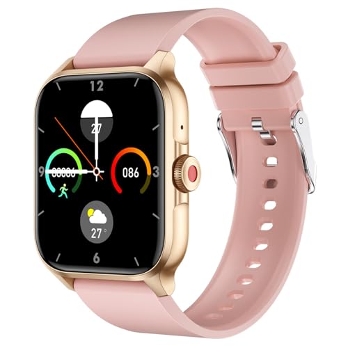 Dpofirs Smartwatch für Männer und Frauen, 1,85 Zoll Smartwatch mit Anpassbarem Zifferblatt, Wasserdichter IP68 Fitness Tracker (PINK) von Dpofirs