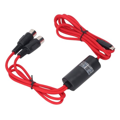 Dpofirs Typ-C-zu-MIDI-Kabel, Plug-and-Play, 1,5 M, Typ-C-zu-5-poliger MIDI-Schnittstellenadapter für Musik-Keyboard, Klavier, PC und Laptop von Dpofirs