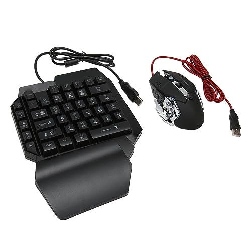 Einhändige RGB-Gaming-Tastatur und -Maus-Kombination, Tastatur- und Mauskonverter für PS4 PS5 PS3 Switch, für Xbox Series X/S für Xbox One X/S für Xbox 360 von Dpofirs